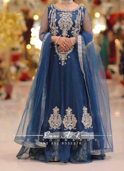 Elegant Fancy Blue Party Wear Frock