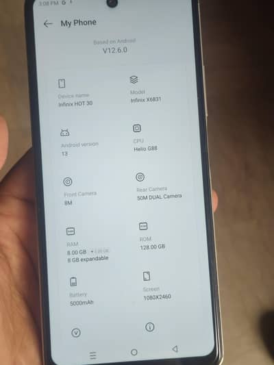infinix hot 30 candition 10/9 total janian only kit