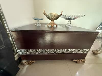 Premium Center Table with Silver Naqshi Work