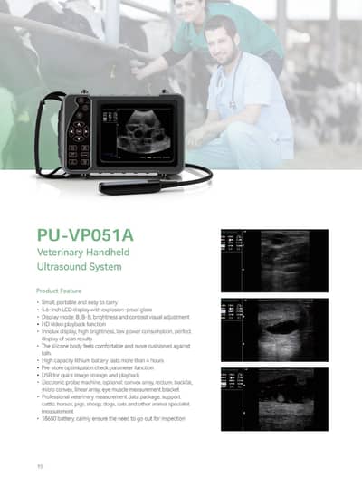Handheld Veterinary Ultrasound with rectal probe