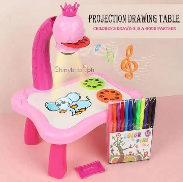 Frozen Fantasy Projector: Table Toy with Disks, Markers & Drawing Pad for Creative Fun