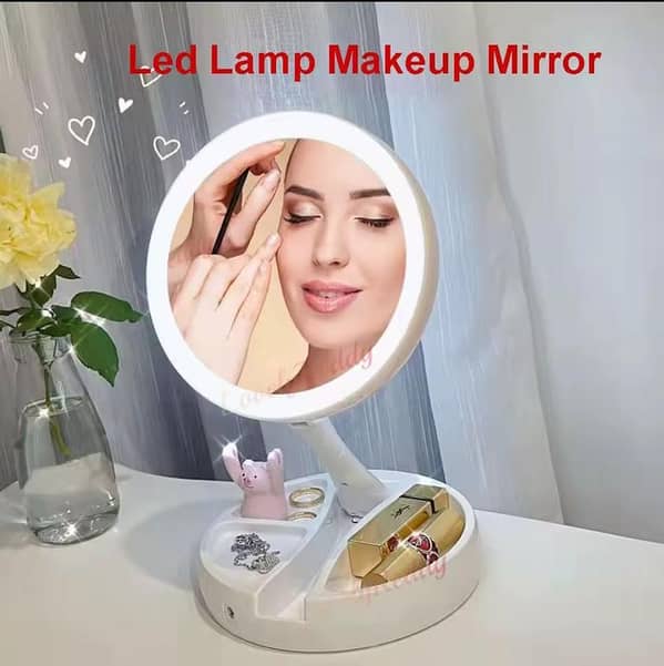 Portable Makeup Mirror with LED Light & 10X Magnification – Compact Travel Cosmetic Beauty Mirror