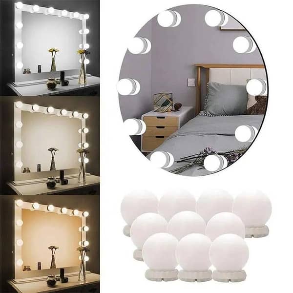 LED Makeup Mirror Light with Tri-Color Dimming and 10 Brightness Levels