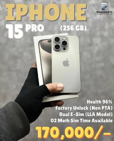Apple iPhone 15 Pro 256gb Non PTA 2 month sim time available