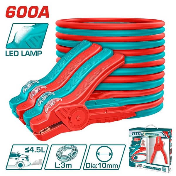 TOTAL 600A Jump Starter Booster Cable with LED Lamp PBCA16008L