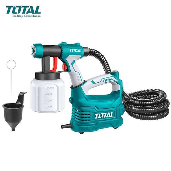 TOTAL 550W Corded HVLP Spray Gun with Viscosity Measuring Cup, Nozzle Cleaning Needle and Shoulder Strap