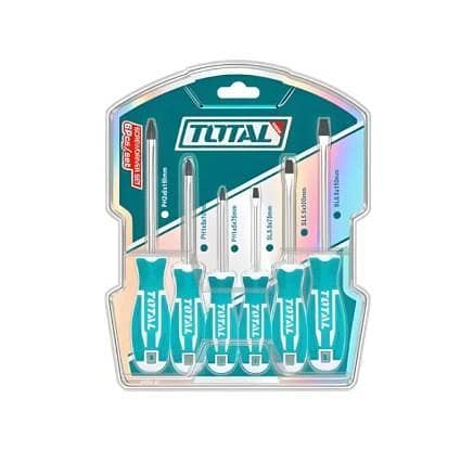 TOTAL 6-Piece CR-V Screwdriver Set with Comfortable Handle THT250606