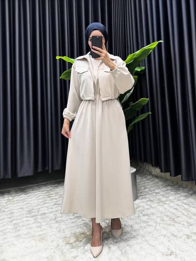 Zipper jacket with sleeves long fock fleece 2pcs’