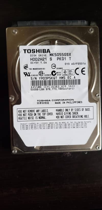 Toshiba 500Gb HDD