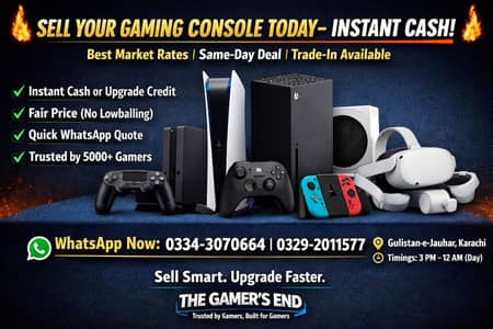 SELL YOUR PS4|PS5|XBOX TODAY – INSTANT CASH! Karachi