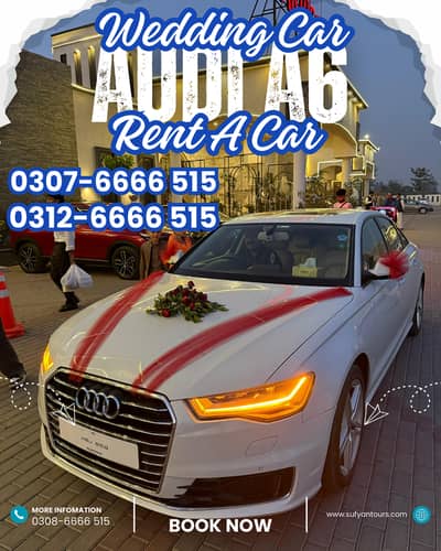 WEDDING CARS ON RENT AUDI A6, V8, PRADO, FORTUNER, LIMO, RENT A CAR