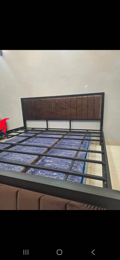 new king size iron bed for sell without mattress only bed