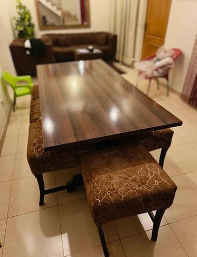8 seater wooden dining