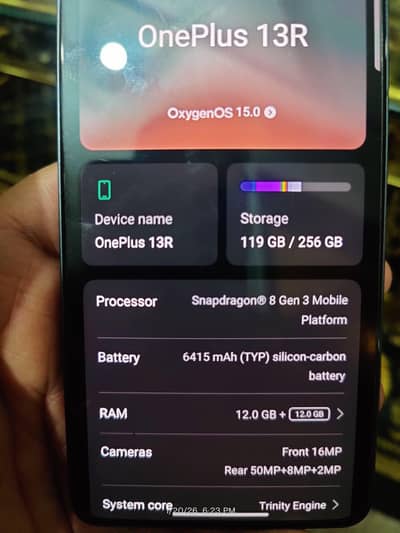oneplus 13r with 80w charger 12/256 lush condition sim time used