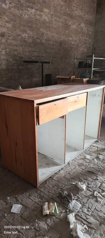 Cash counter: Cheese Crusher Breading Table. Working Table