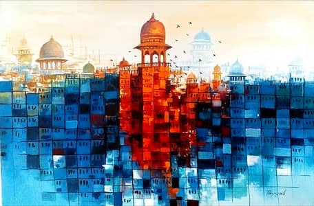 City Abstract Oil Painting