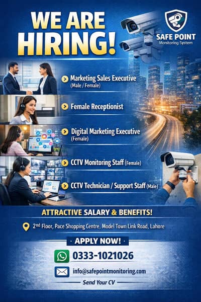 CCTV Technician | CCTV Monitoring Staff | Sales Field Staff | Jobs