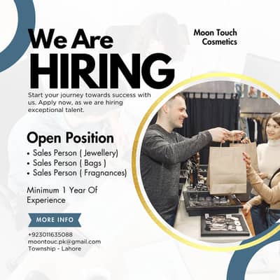 Retail Sales Specialists (Jewellery, Bags, Fragrances)