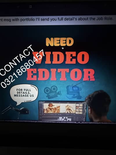 YouTube video editor need Job available