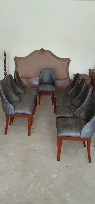 8 chairs 6/4 ka table  shishum wood