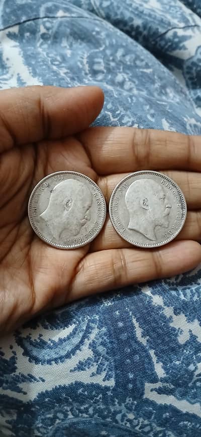 British indian silver  coin 1906,1907