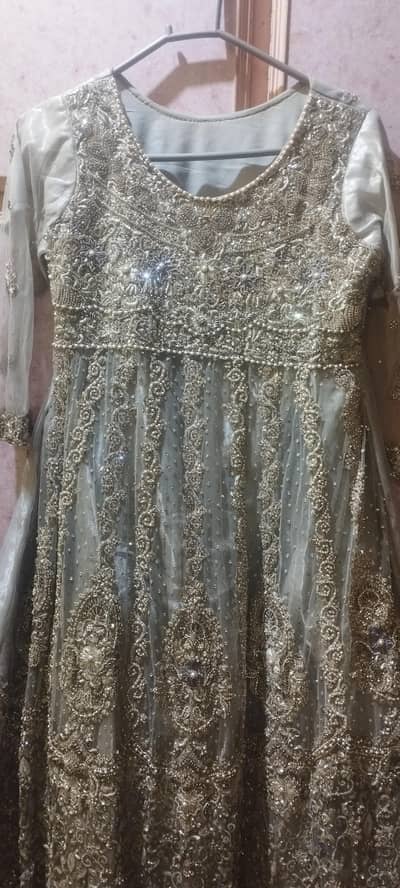 Walima Bridal Maxi in Silver grey colour