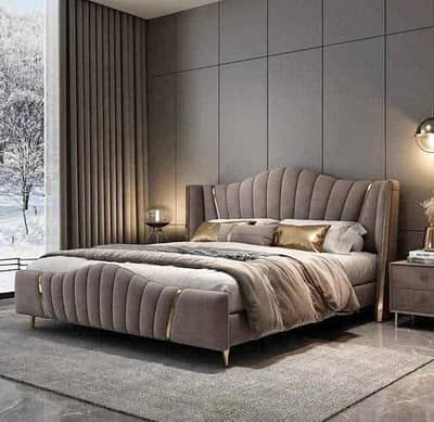 bed /double bed/king size bed set/bedroom furniture/bridal set/woo