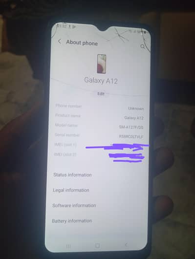 Samsung A12 sale at Good price, device fit for use
