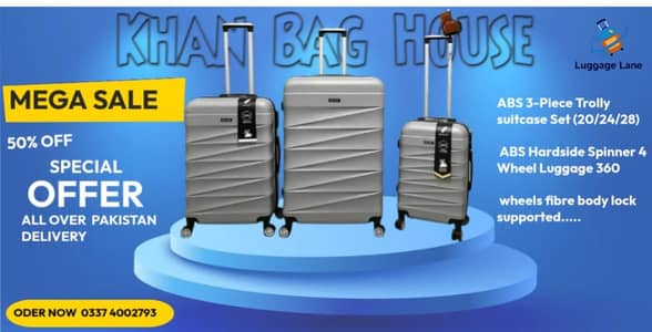 Full unbreakable 3 piece luggage bags