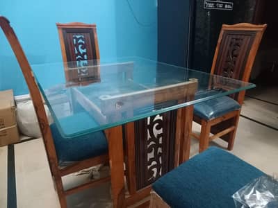 DINING TABLE SOLID WOOD 4-SEATER