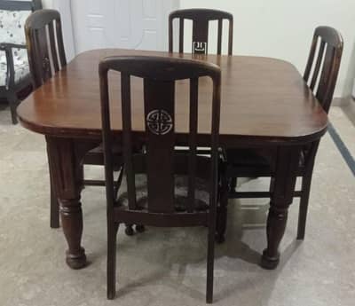 Wooden Dining Table with 5 chairs