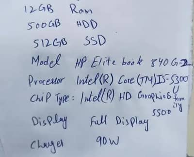 I5 5th gen laptop with 512 SSD 500gb HDD and 12GB Ram