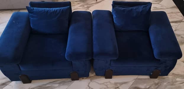 Blue Twins - Slightly Used Sofa Set