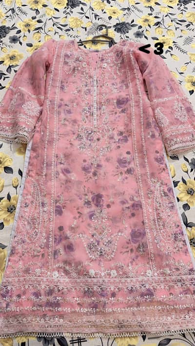 organza shirt inner silk untouch dress with pouch