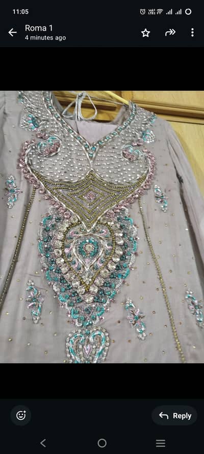 pure silf and chiffon heavy embroided dress in reasonable price