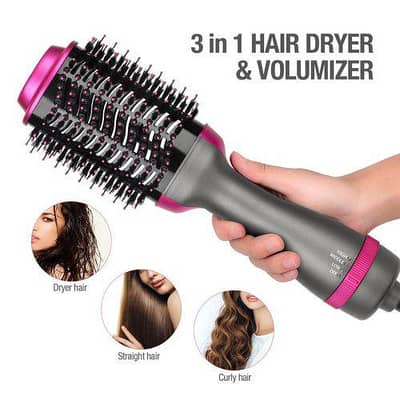 3-in-1 One Step Hot Air Brush Hair Dryer & Styler