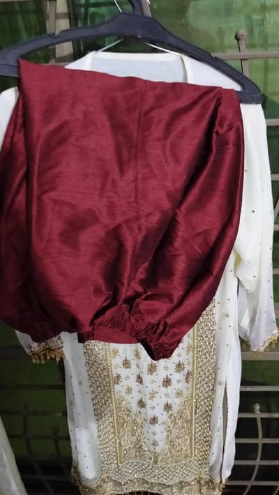 3 Pcs shafoon white suit