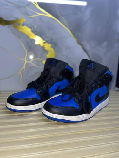 Air jordan mid 1 royal blue and black