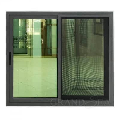 ALUMINUM WINDOW  3full set used GREEN   GLASS 2 DOOR SLIDING