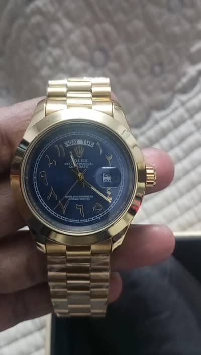 Rolex Day-Date Golden Arabic Dial Wristwatch