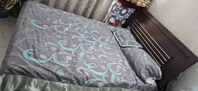 Double Bed wooden with MoltyFoam Mattress - Great Condition