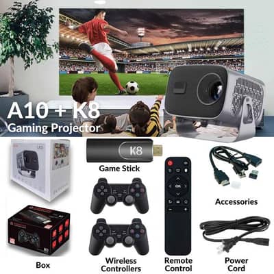 A10 Android 4k Projector With Game stick K8 10,000+live Channels free