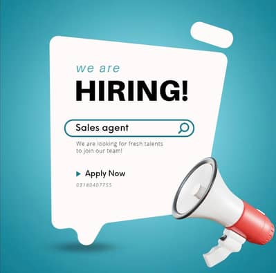We are hiring Sales agent female