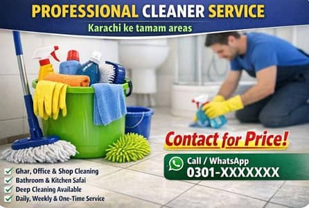 Professional Cleaner Available – Ghar, Office, Shop