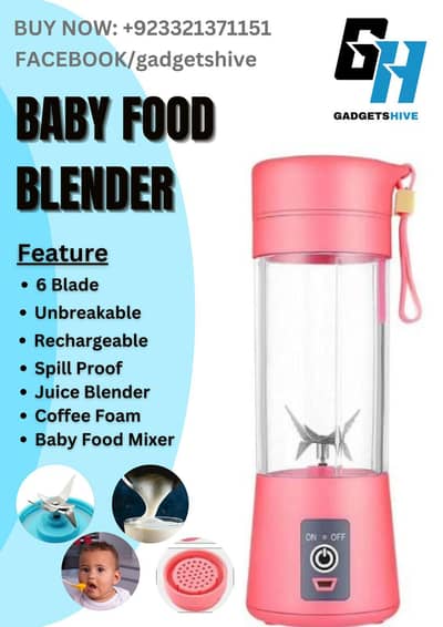 baby food rechargeable 6 blade blender