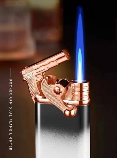 Double Flame Lighter Meatal Body  Vibrant Colour Refillable Lighters