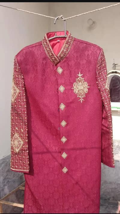 sherwani one time use medium size urgent sale