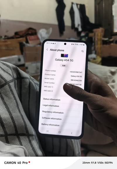 Samsung A54 5G 8+ 128 in display fingerprint condition 10by 10