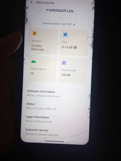 Vivo y28 Model in good condition for sale price is fix