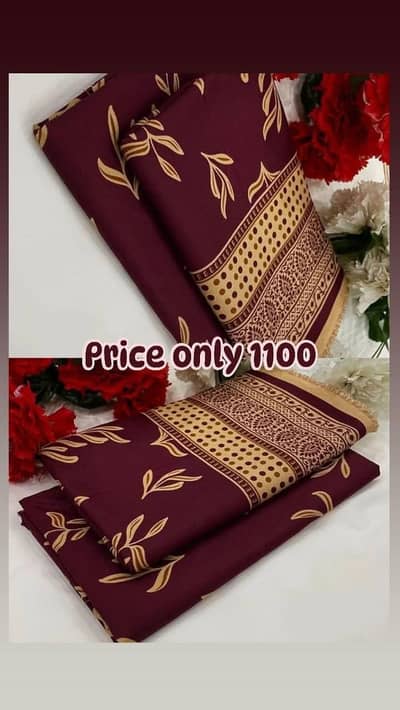 2 PCs women's unstitched winter printed suit